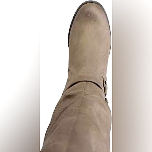NWOT Lyle Stone Suede Smooth Distressed Boots Wide Calf Sz 8.5M White Mountain - Picture 6 of 7